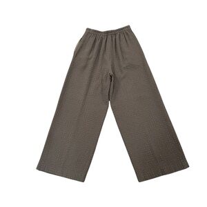 OSKA Pull-On Pointelle Knit Wide Leg Cropped Trouser Pant Green 1 6/8 Lagenlook